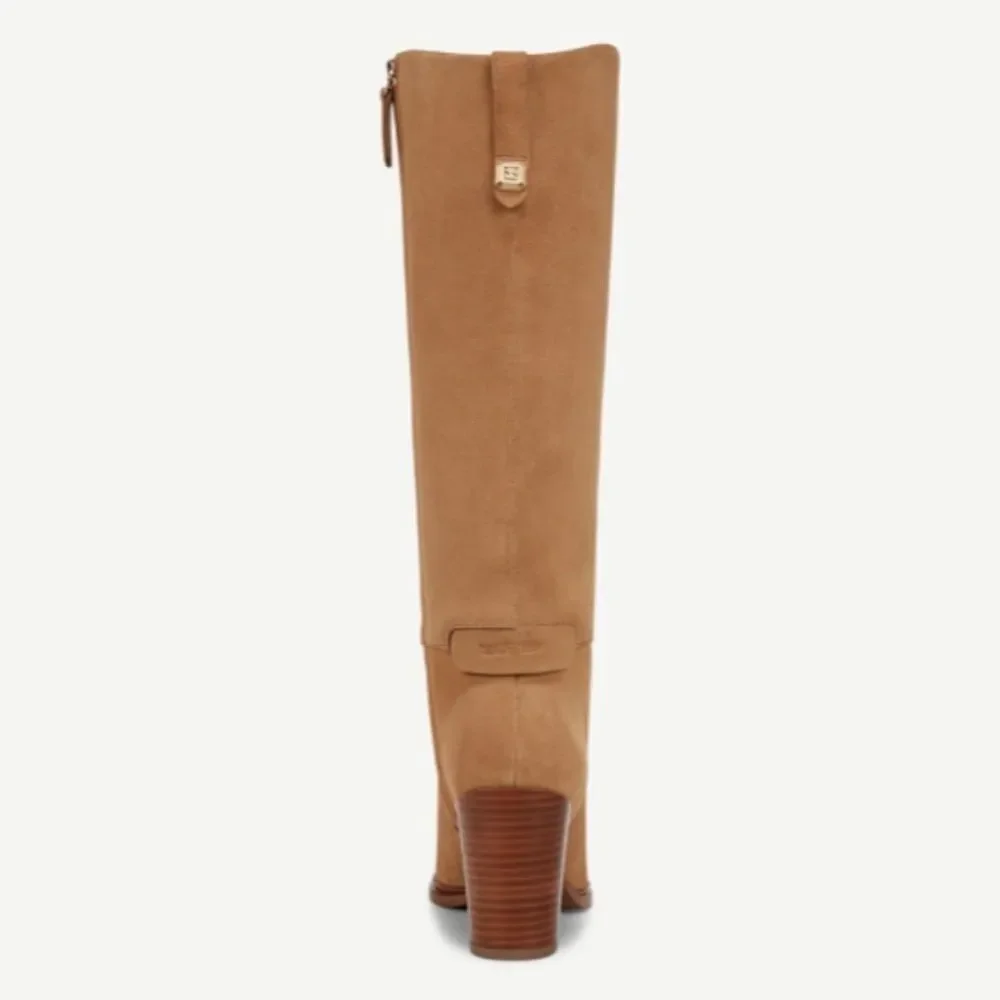 Franco Sarto Jasmine Knee High Boot In Pastorial Taupe Beige Suede